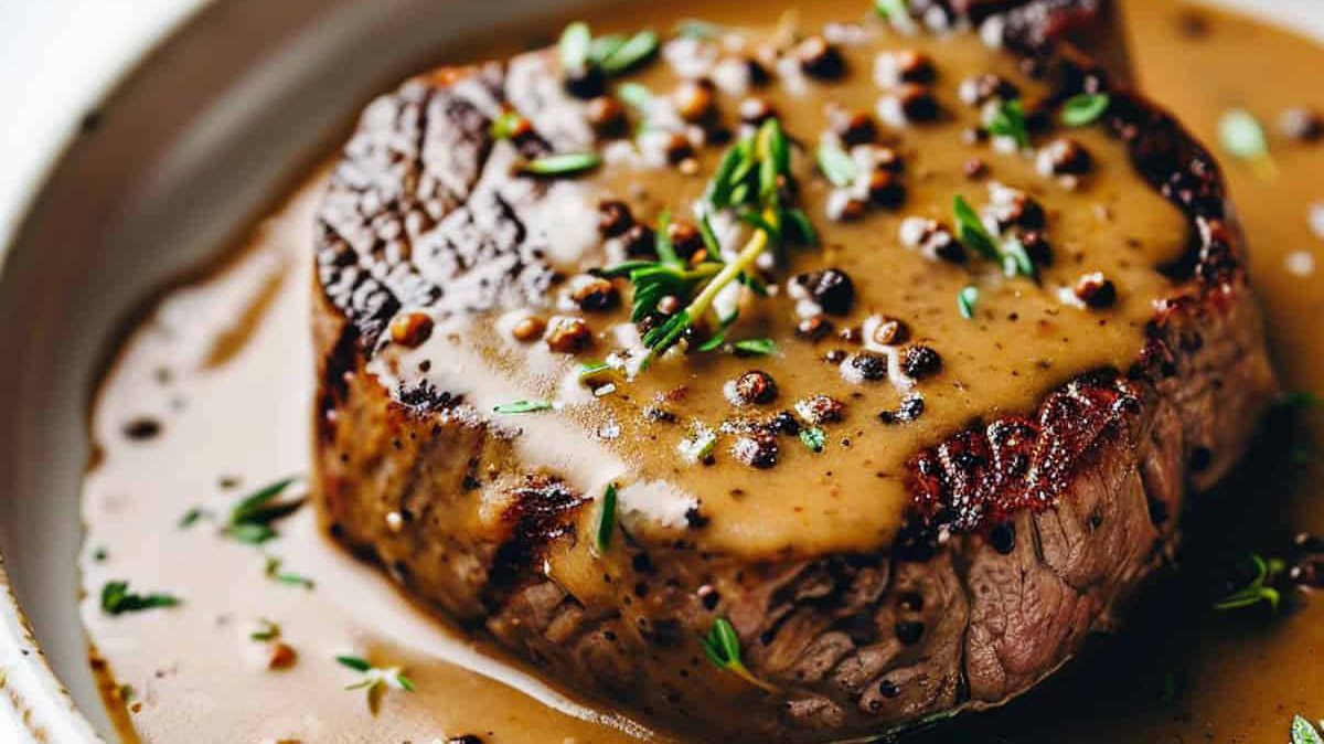 SQ Professional - Grilled Sirloin Steak With Peppercorn Whisky Sauce 