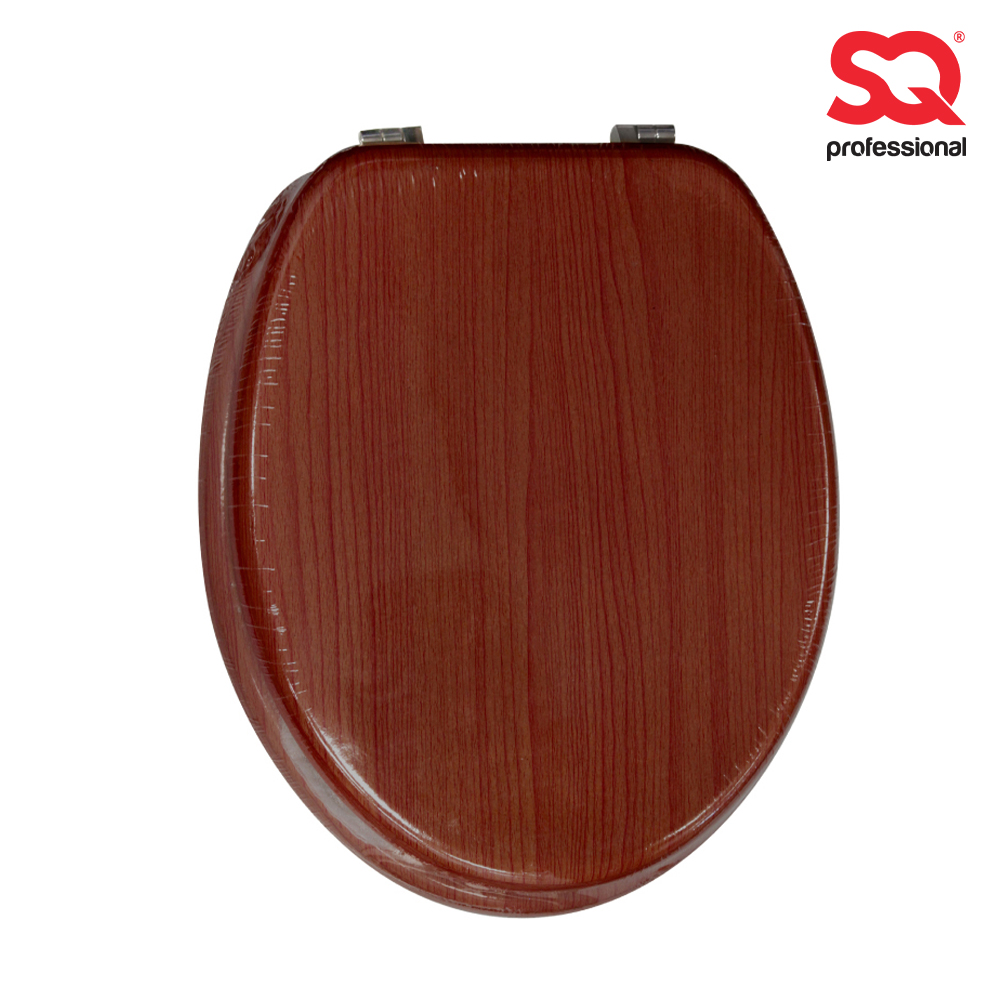 SQ Professional - MDF Toilet Seat Wood Effect Mahogany