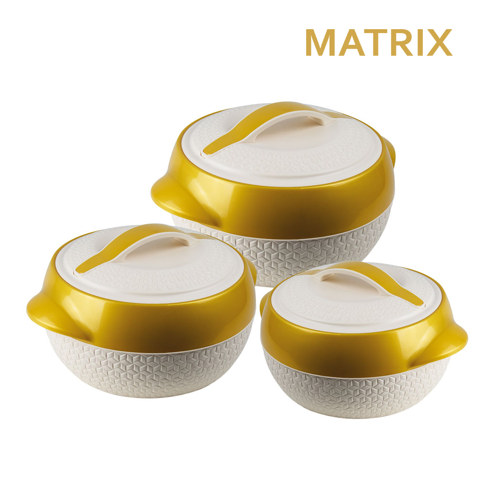 SQ Professional - Matrix Insulated Hot Pot Set 3pc Beige 2500-3500-5000ml