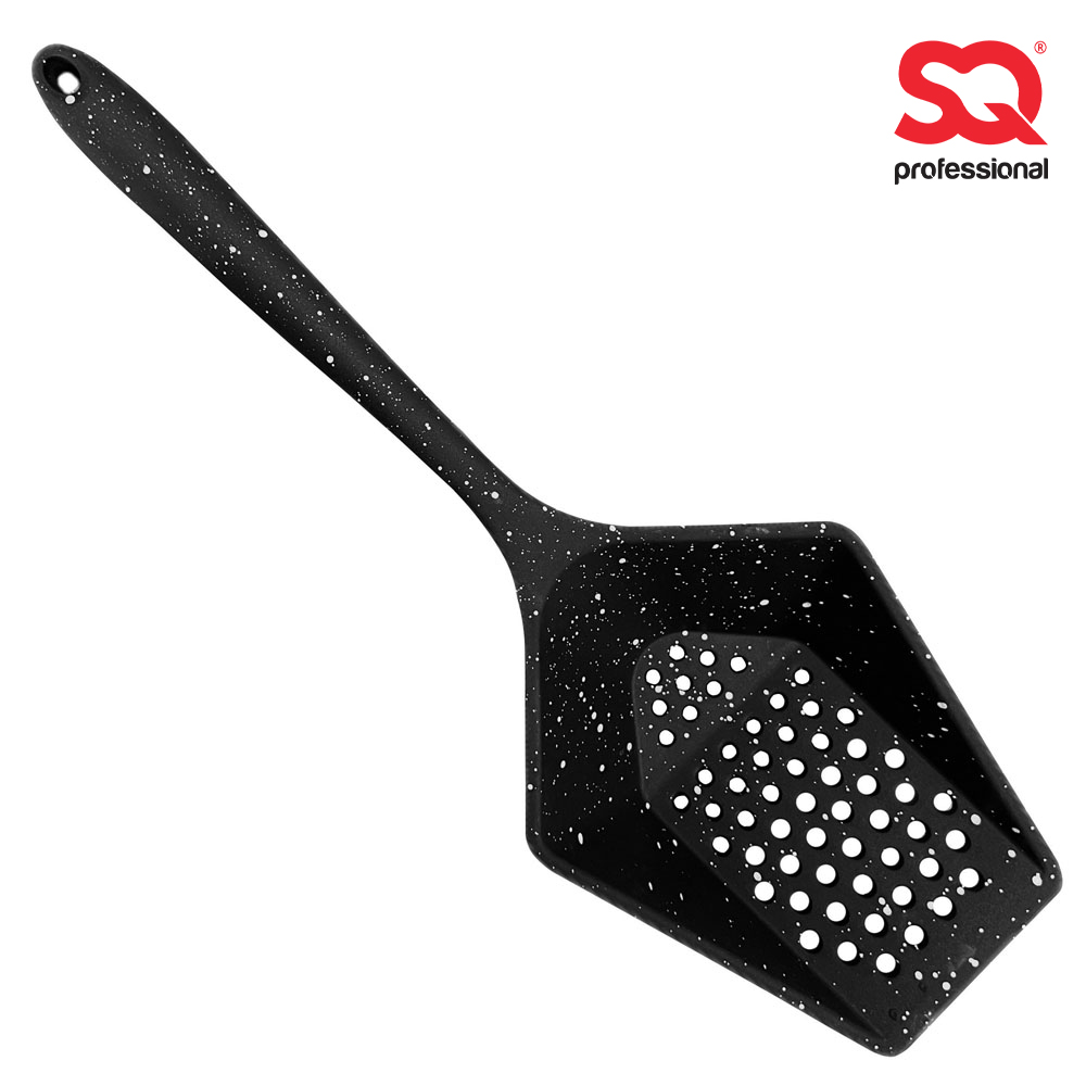 SQ Professional - Speckled Silicone Spoon Colander Black 10.5x32.8cm