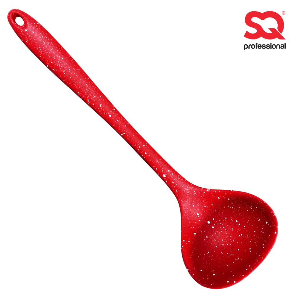 SQ Professional - 10236 Speckled Silicone Ladle Red 8.5x28.5cm