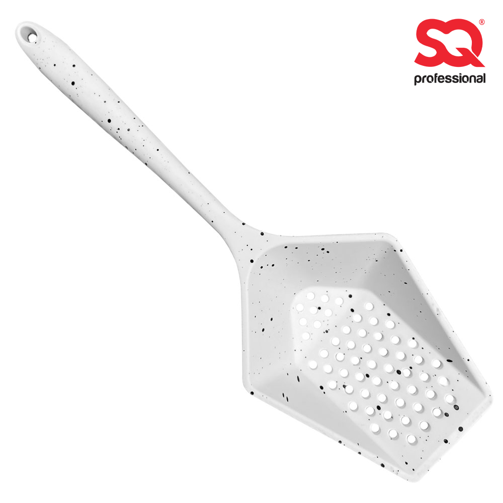 SQ Professional - Speckled Silicone Spoon Colander White 10.5x32.8cm