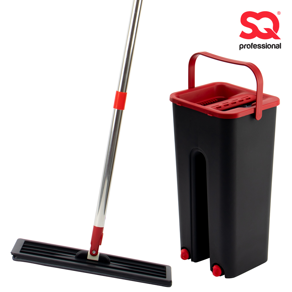 SQ Professional - Flat Mop & Bucket Black-Red 5L