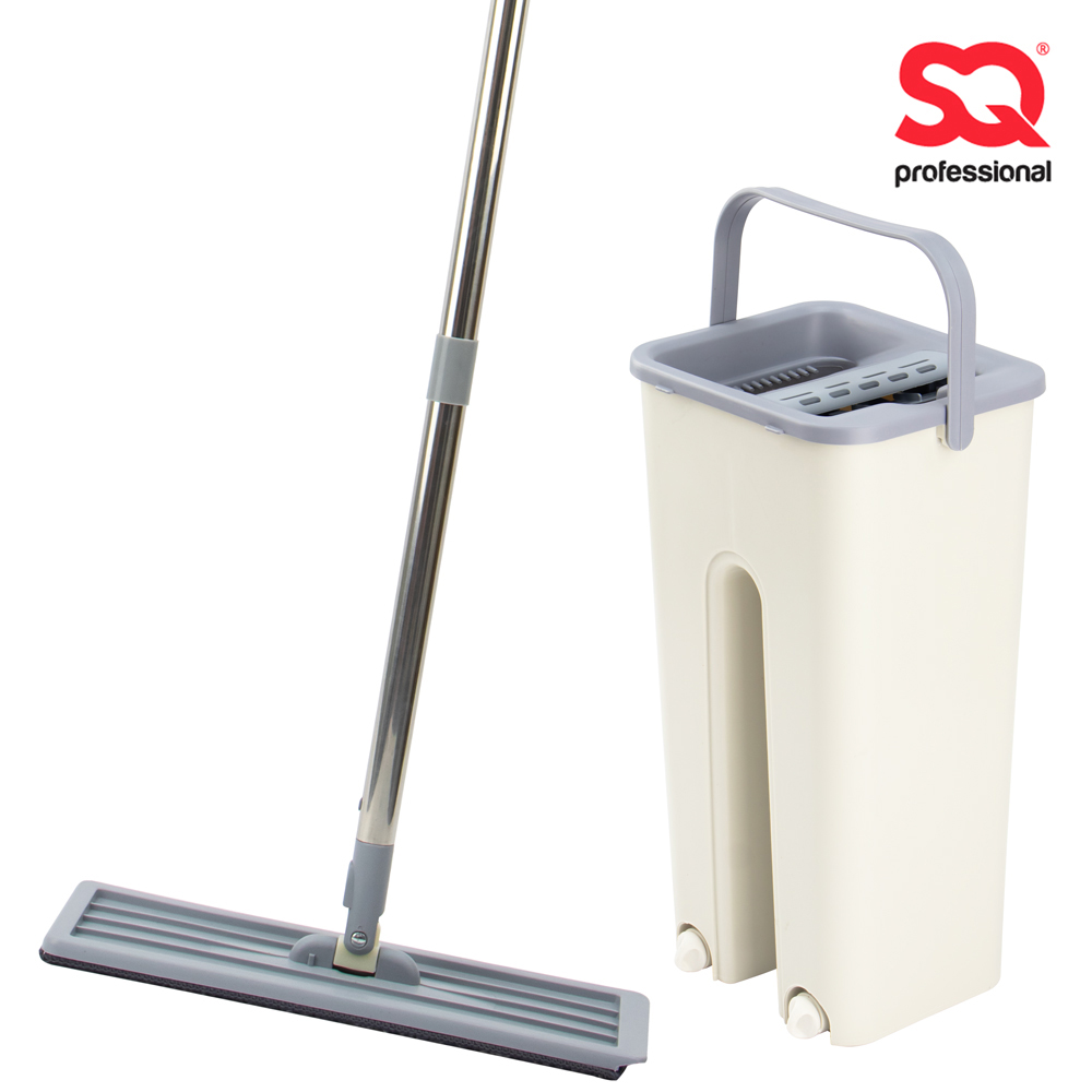 SQ Professional - Flat Mop & Bucket Beige-Blue 5L