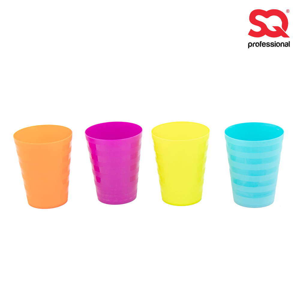 SQ Professional - Plastic Mouthwash Tumbler Set 4pc SL050078A 8x10cm