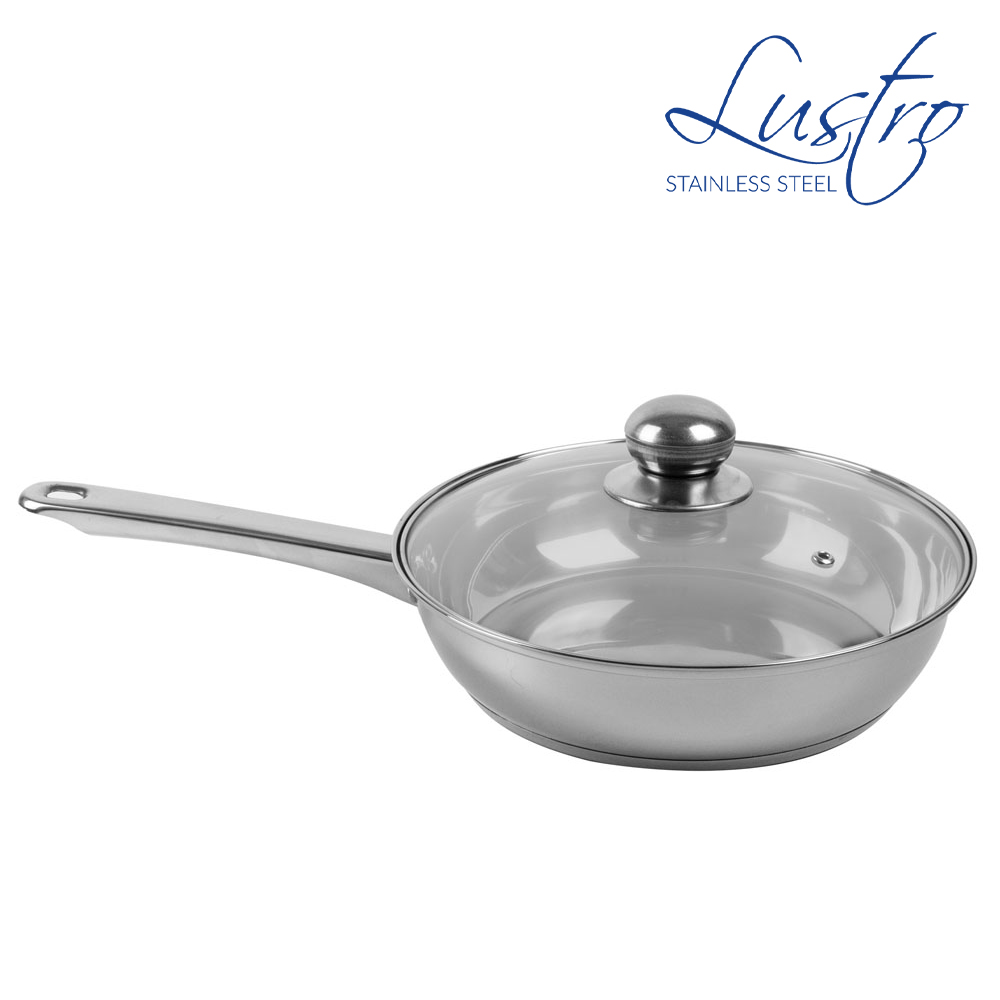 SQ Professional - Lustro Stainless Steel Frying Pan w Lid Silver