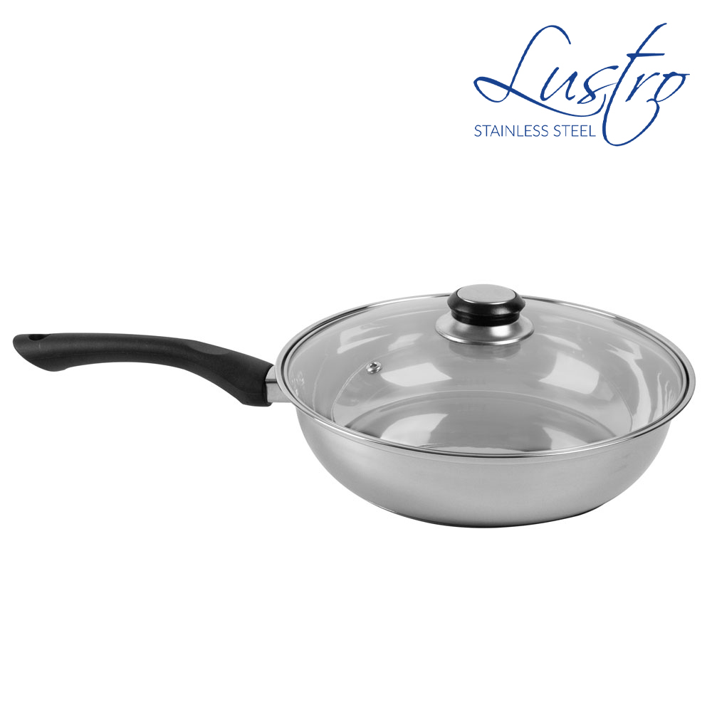 SQ Professional - Lustro Stainless Steel Frying Pan w Lid Black