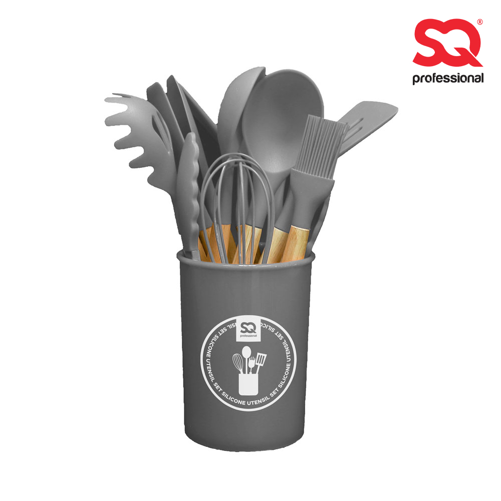 SQ Professional - Silicone Utensil Set 12pc Grey