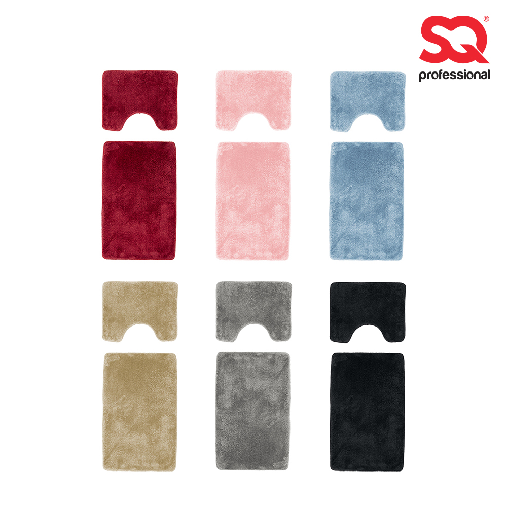 SQ Professional - Bathroom Mat Set 2pc Plain 48x78cm + 48x40cm