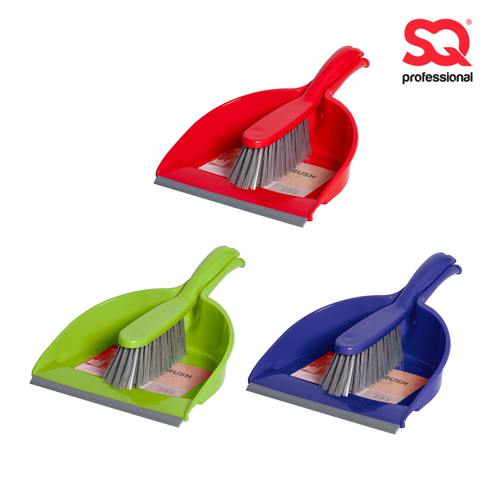 SQ Professional - Dustpan & Brush Set 2pc Colours