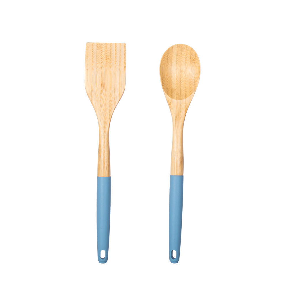 SQ Professional - Bamboo Turner Set 2pc Silicone Handles