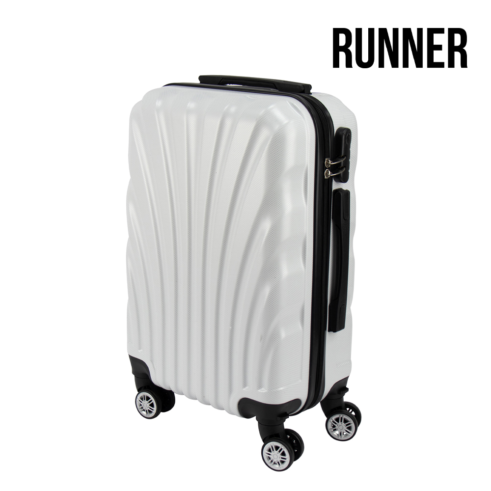 SQ Professional - Runner Luggage Cabin Suitcase White 51cm