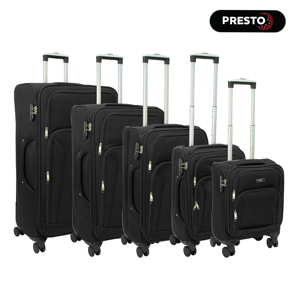 SQ Professional - Presto Suitcase Set 5pc Black 41-51-61-71-81cm