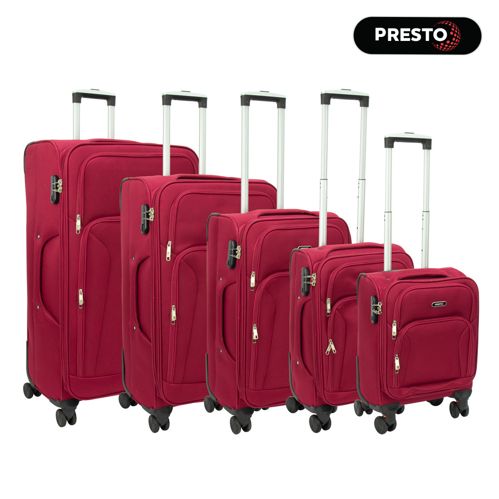 SQ Professional - Presto Suitcase Set 5pc Red 41-51-61-71-81cm