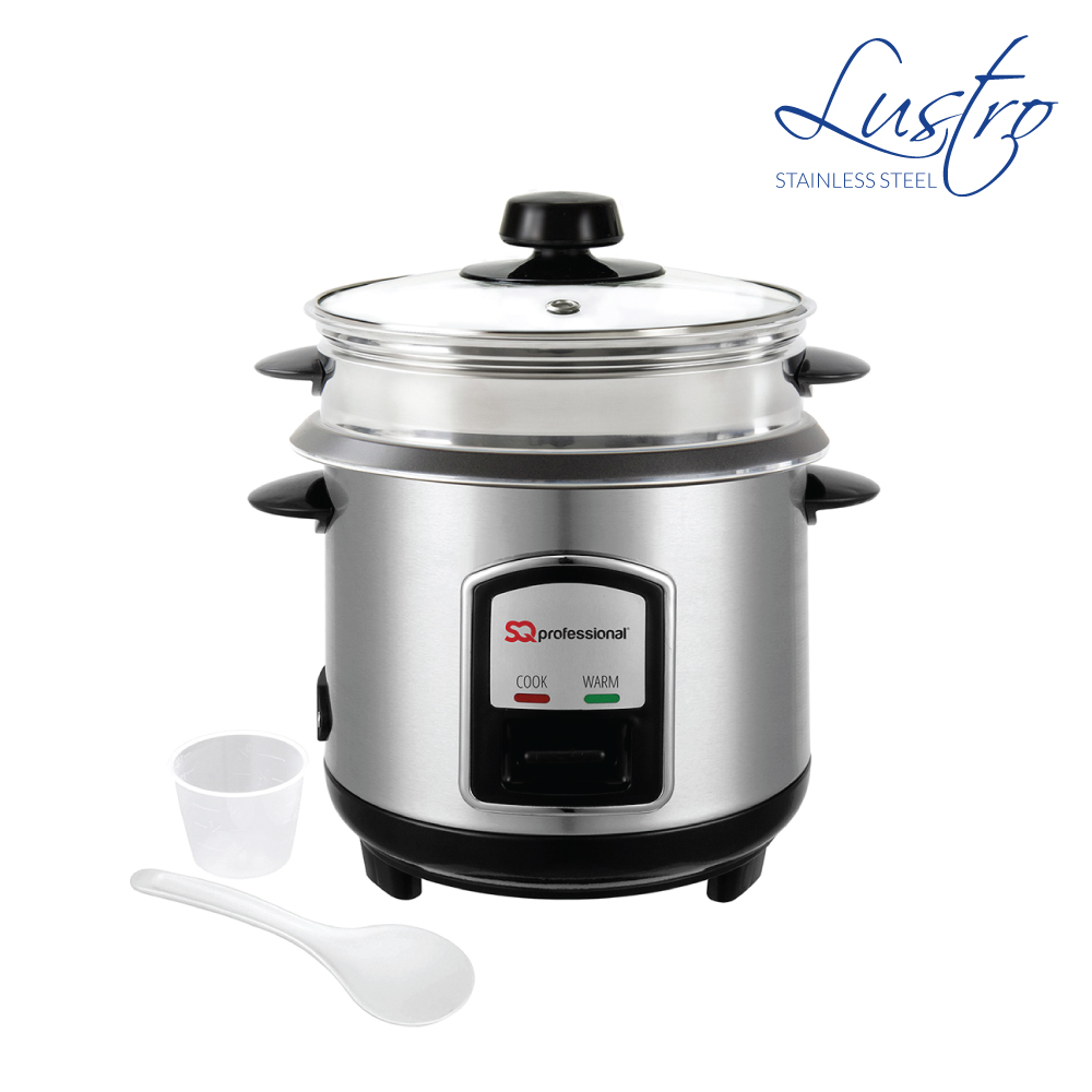 SQ Professional - Lustro Stainless Steel Rice Cooker and Steamer 1.8L