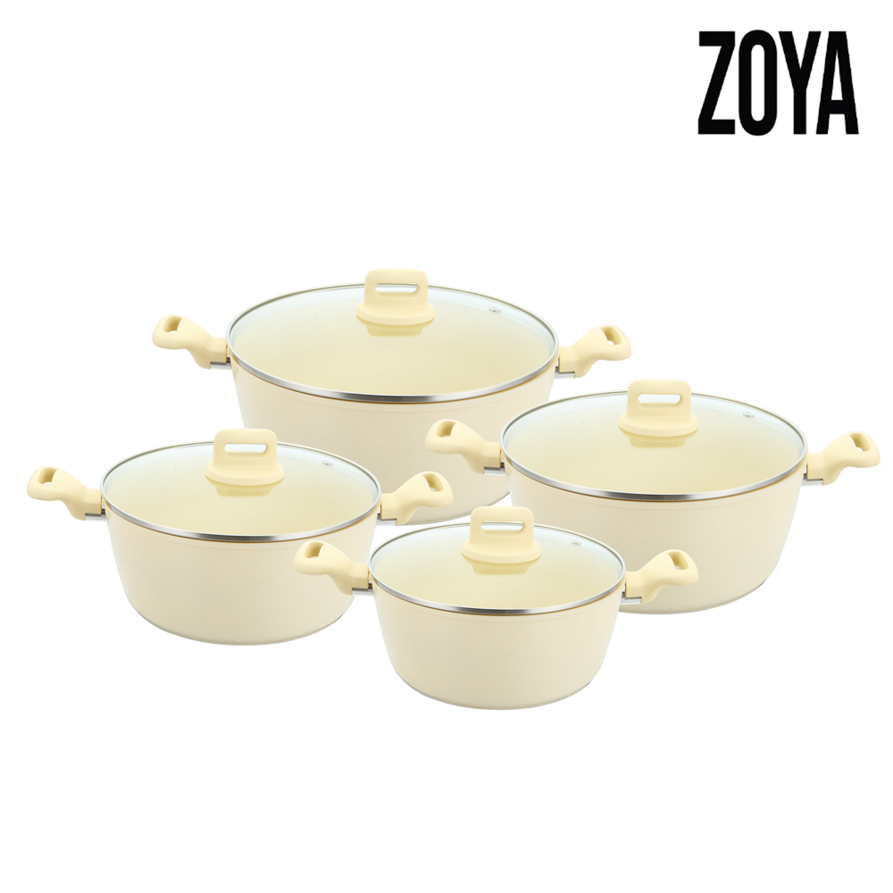 SQ Professional - Zoya Forged Stockpot Set 4pc Cream 20-24-28-32cm 