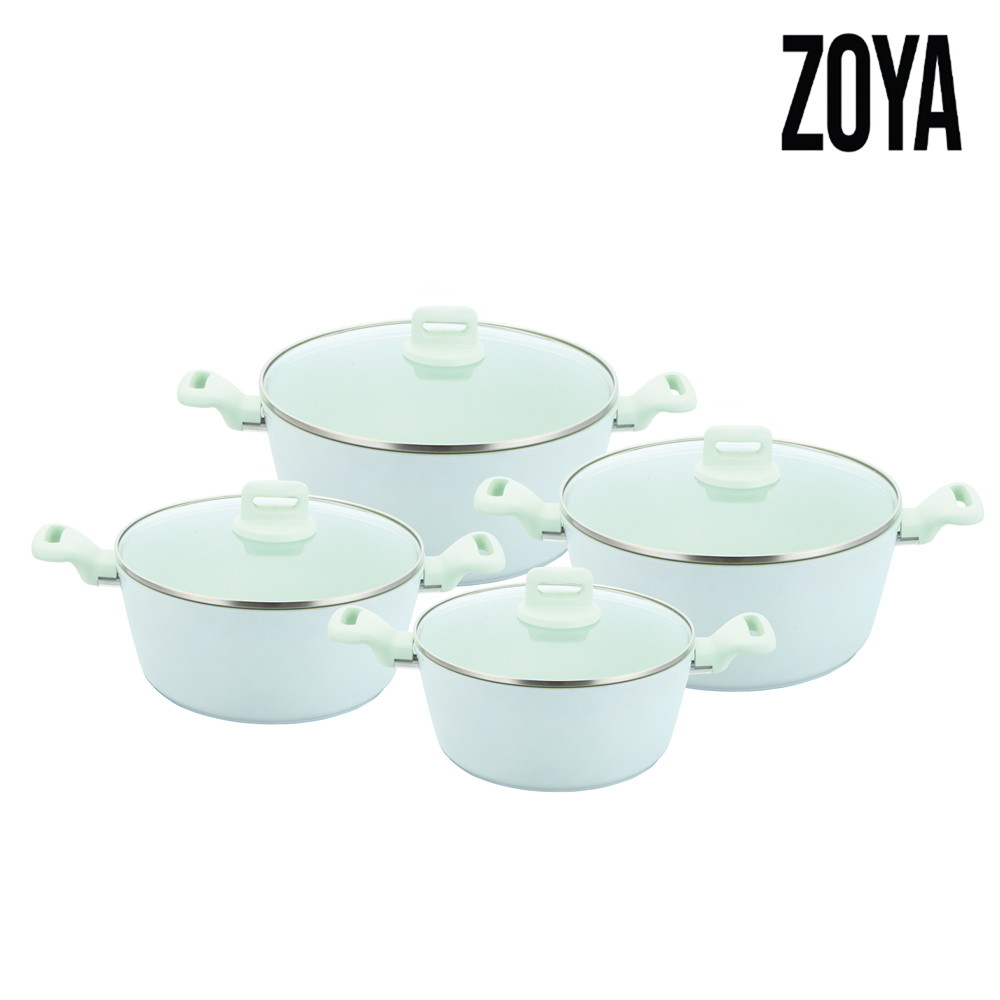 SQ Professional - Zoya Forged Stockpot Set 4pc Green 20-24-28-32cm 