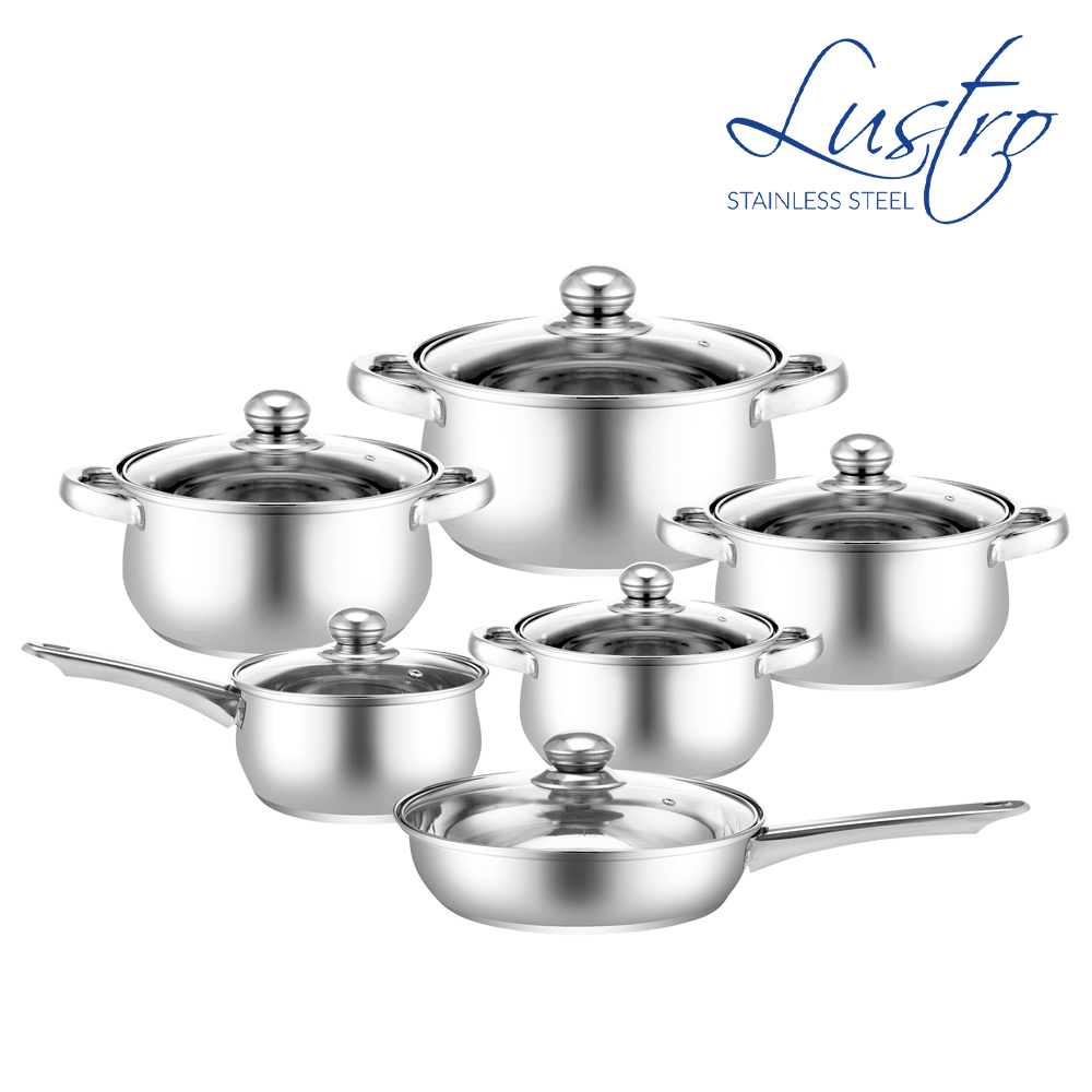 SQ Professional - Lustro Stainless Steel Cookware Set 6pc Silver