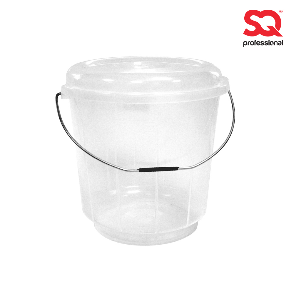 SQ Professional - Plastic Bucket w Lid Clear 11L