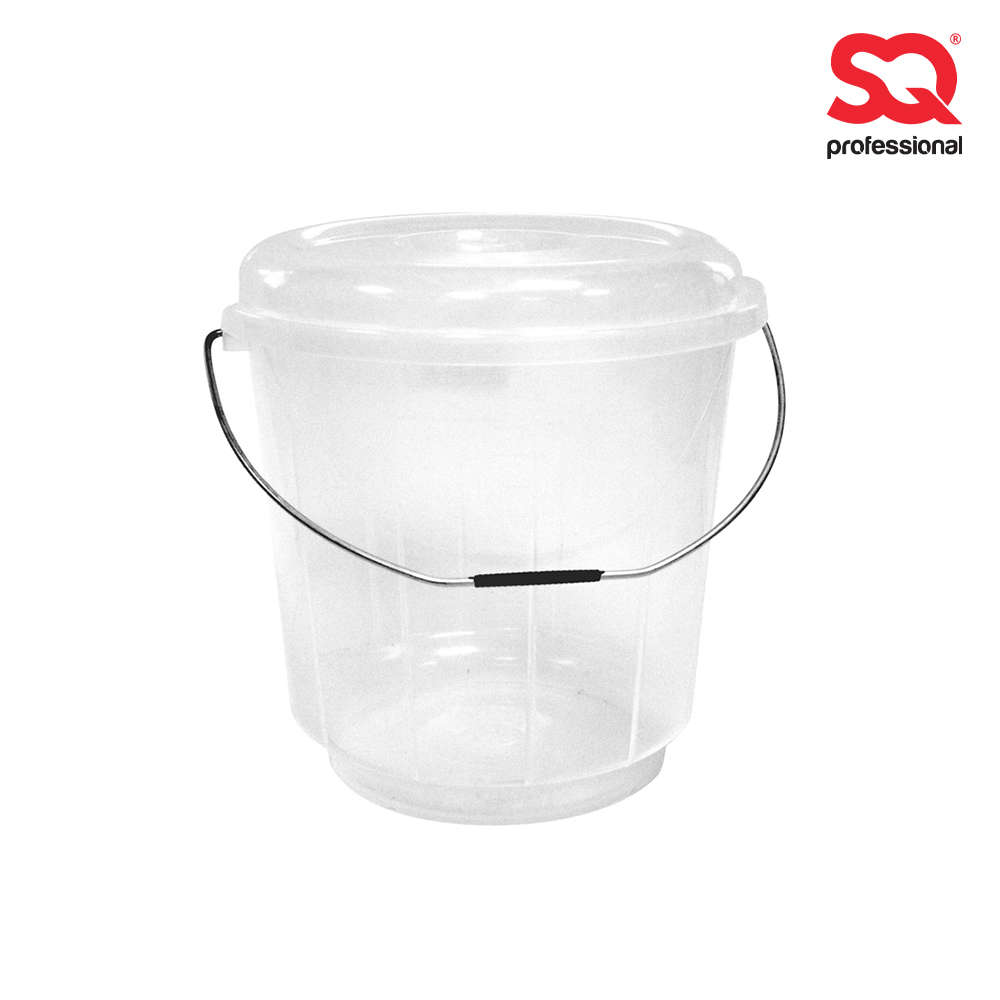 SQ Professional - Plastic Bucket w Lid Clear 13L