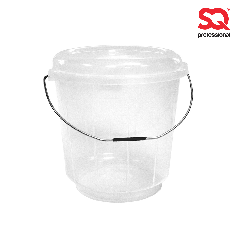 SQ Professional - Plastic Bucket w Lid Clear 17L