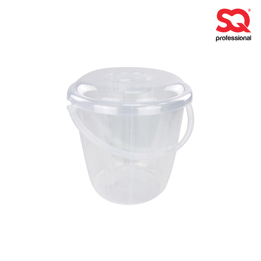 SQ Professional - Plastic Bucket w Lid Clear 9L