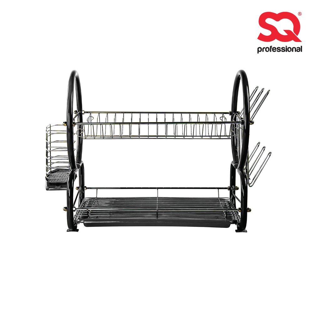 SQ Professional - Dish Drainer Rack Black 2-tier 56x25x39cm R