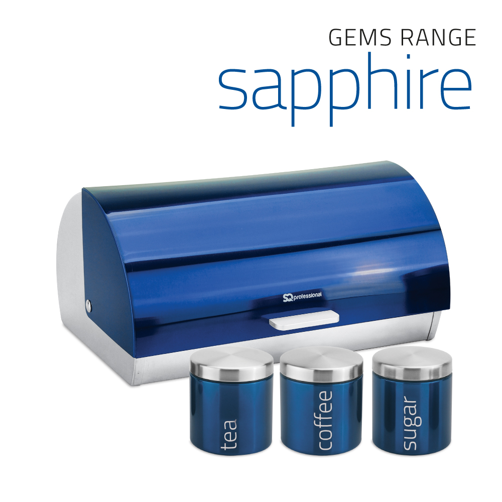 SQ Professional - Gems Bread Bin with Canisters Sapphire