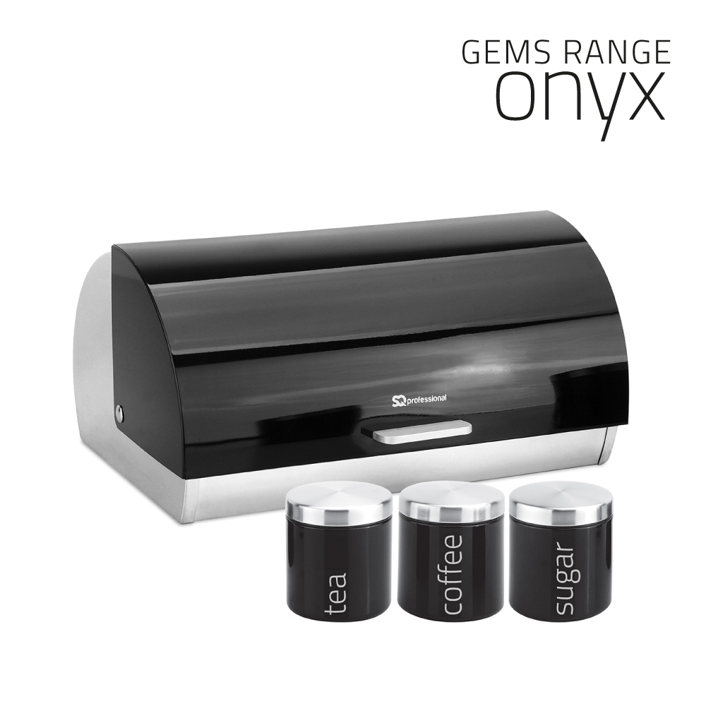 SQ Professional - Gems Bread Bin w Canisters Onyx