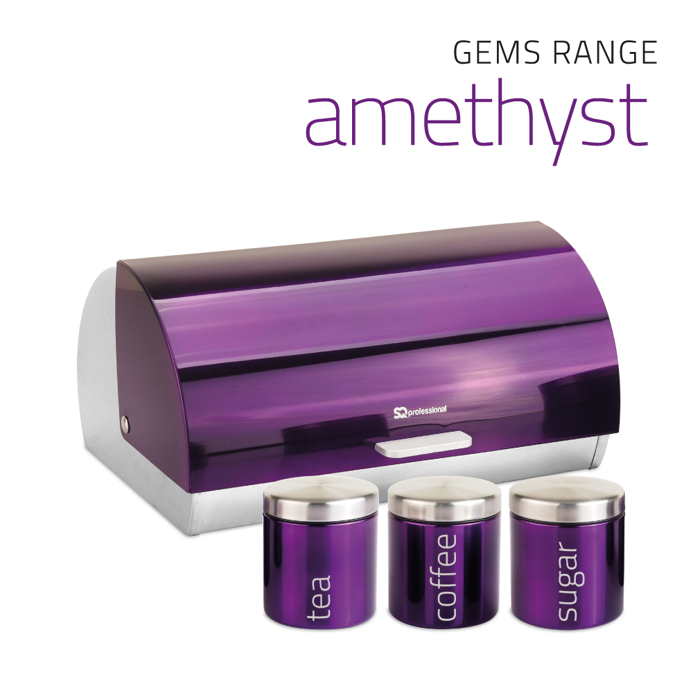 SQ Professional - Gems Bread Bin w Canisters Amethyst