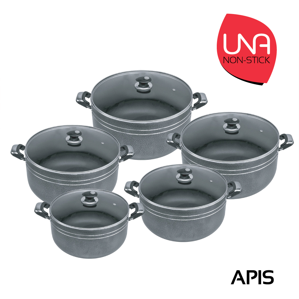 SQ Professional - Una Non-stick Stockpot Set 5pc Apis 28-36cm