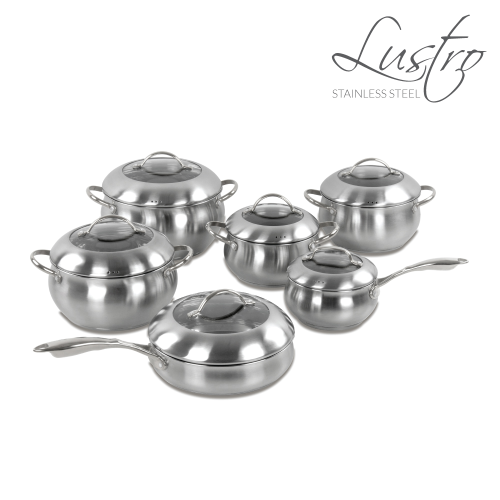 SQ Professional - Lustro Apple Stainless Steel Cookware Set 6pc Silver 