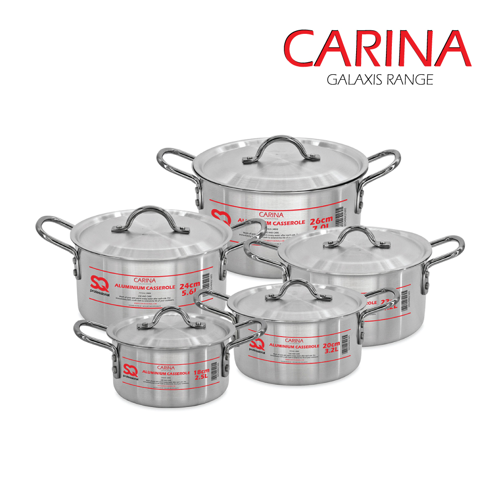 SQ Professional - Galaxis Aluminium Casserole Set 5pc Carina 18-20-22-24-26cm 