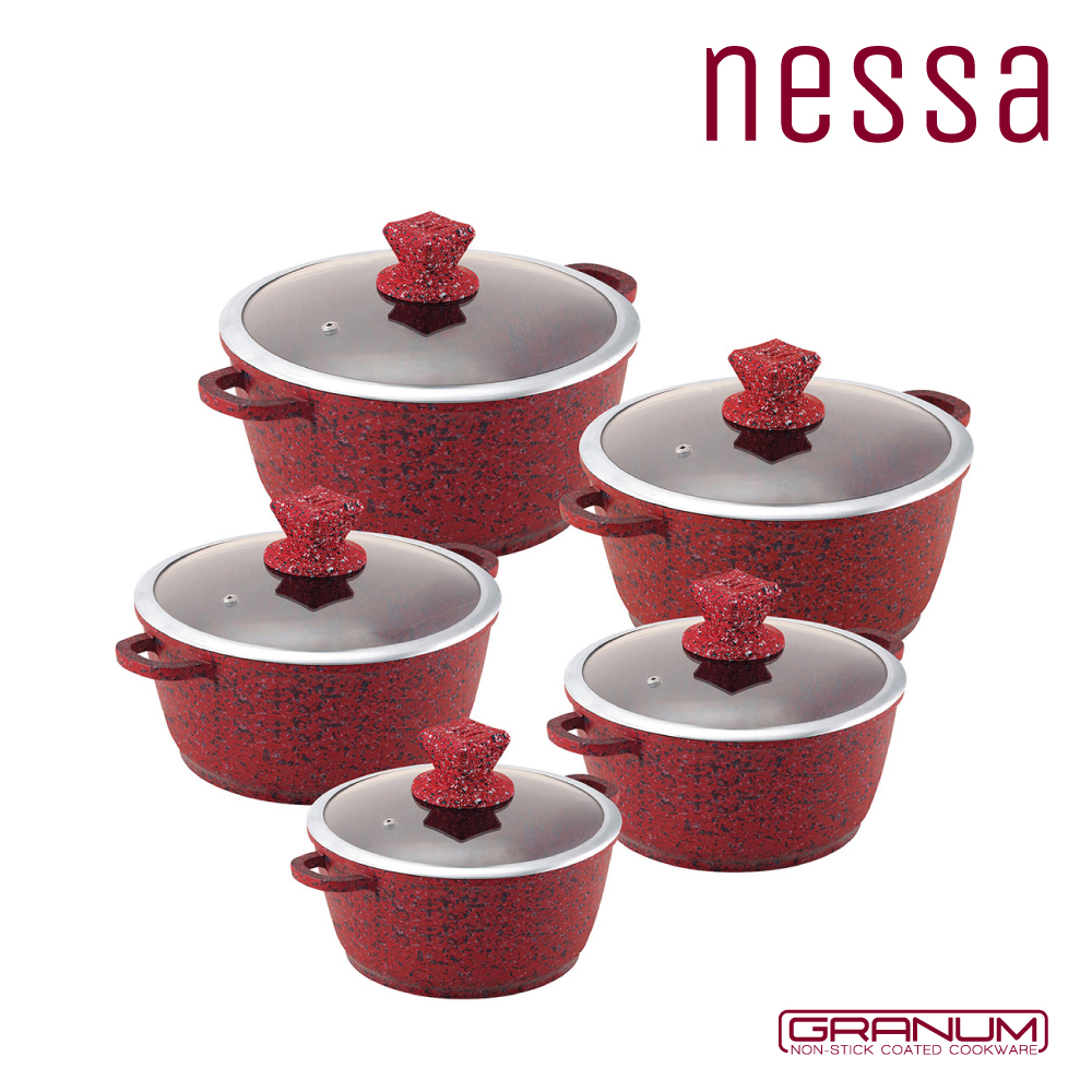 SQ Professional - Nessa Granum Die-cast Stockpot Set 5pc Jhansi