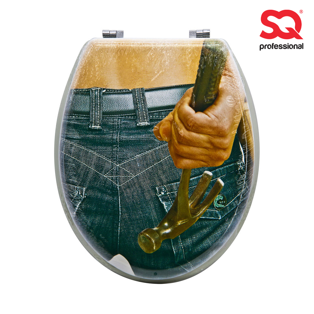 SQ Professional - MDF Toilet Seat Print Builder Jeans