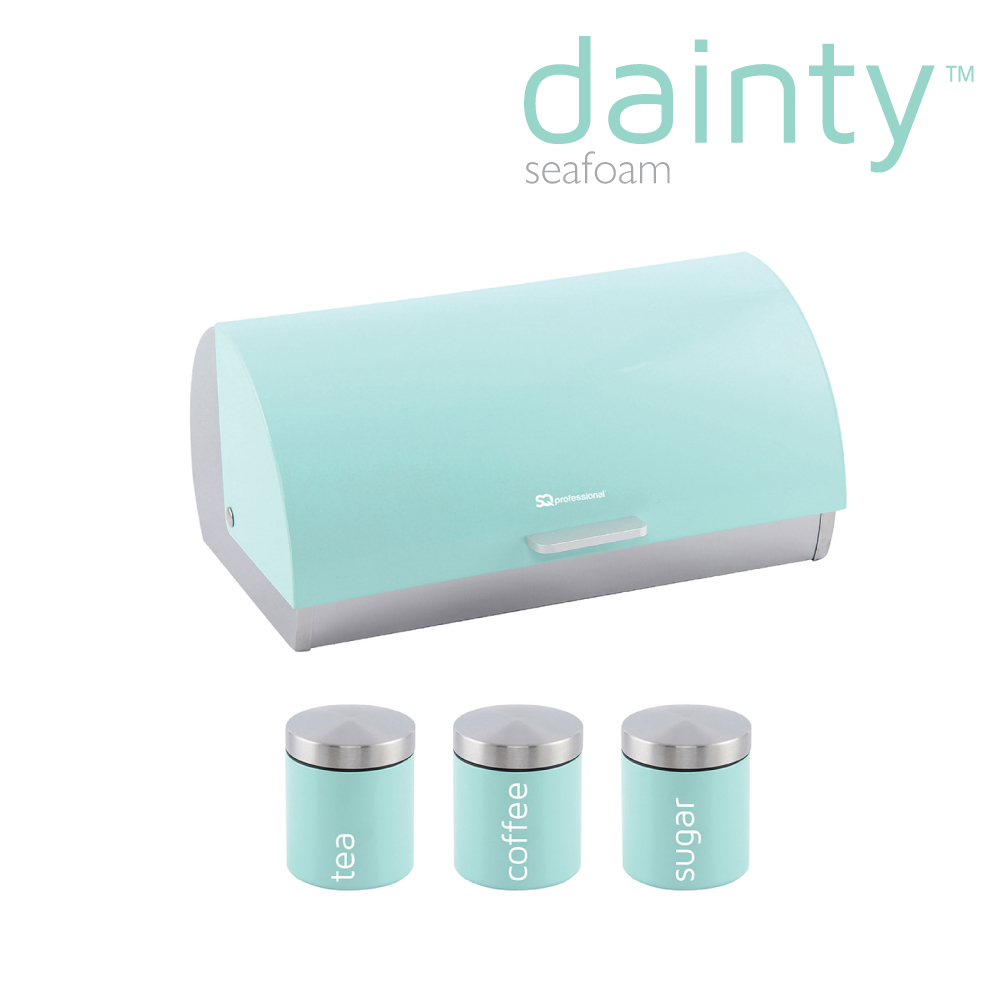 SQ Professional - Dainty Bread Bin w Canisters Seafoam