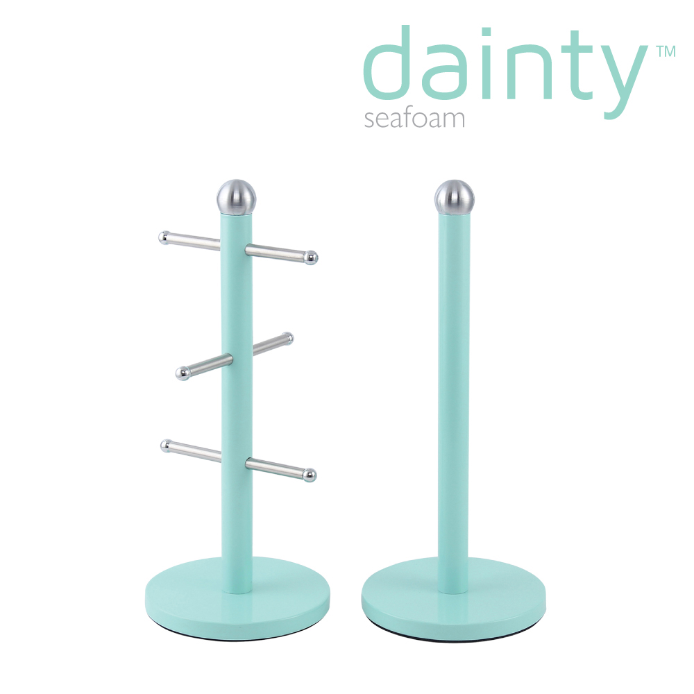 SQ Professional - Dainty Kitchen Roll Holder & Mug Tree Seafoam