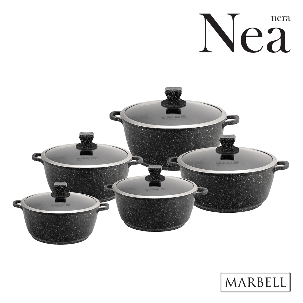 SQ Professional - Nea Marbell Stockpot Set 5pc Nera 