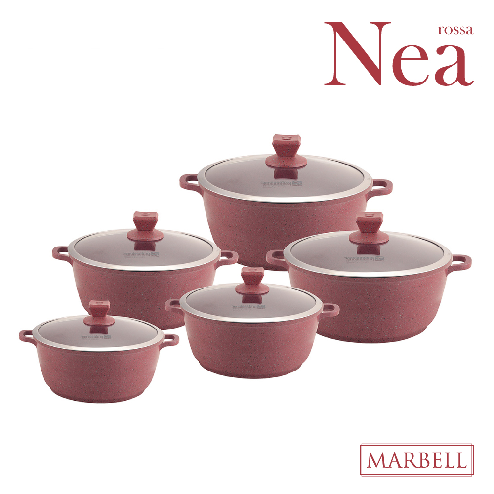 SQ Professional - Nea Marbell Stockpot Set 5pc Rossa 