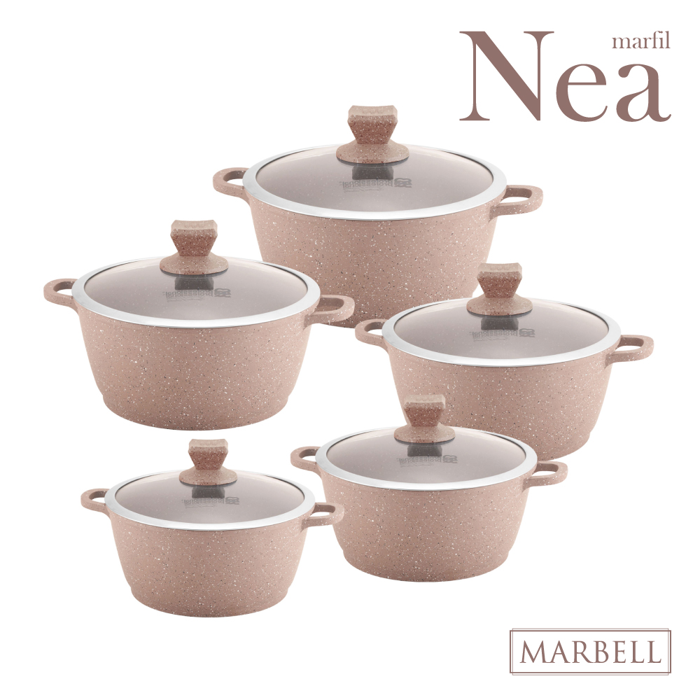 SQ Professional - Nea Marbell Stockpot Set 5pc Marfil