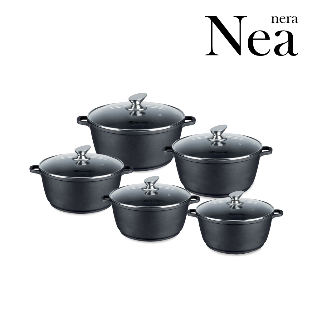 SQ Professional - Nea Die-cast Stockpot Set 5pc Nera 