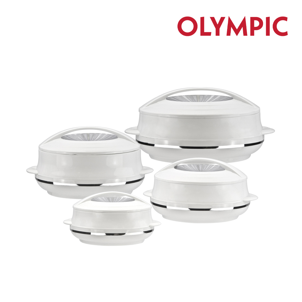 SQ Professional - Olympic Hot Pot Set 4pc Super White-Silver 0.8-1.2-1.6-2.5L