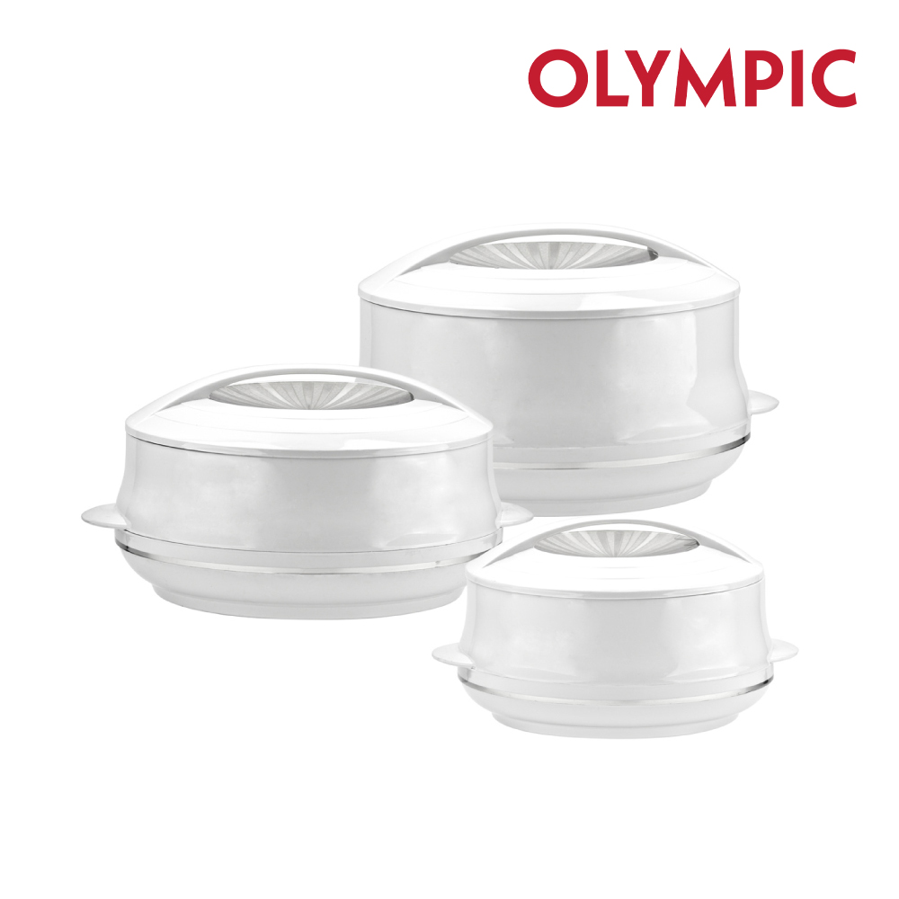 SQ Professional - Olympic Hot Pot Set 3pc King White-Silver 3.5-6.0-8.0L