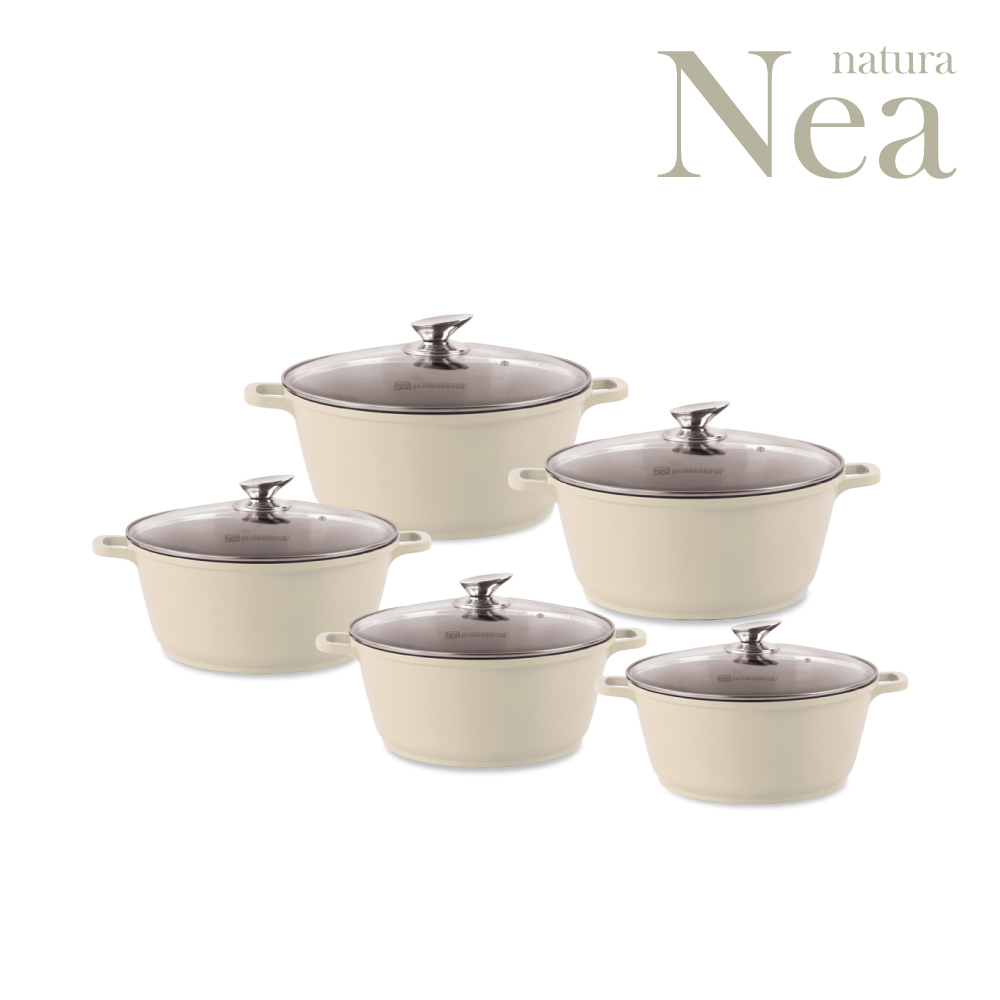 SQ Professional - Nea Die-cast Stockpot Set 5pc Natura