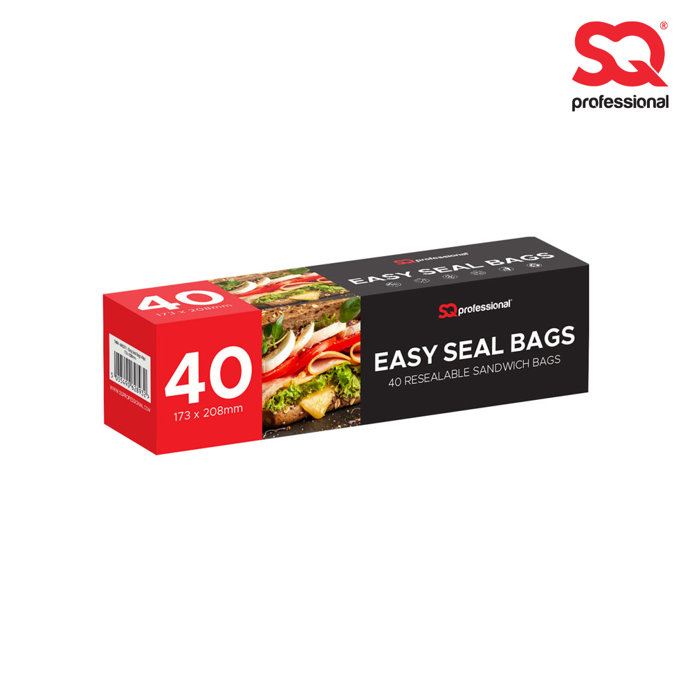 SQ Professional - Easy Seal Bags 40pc 17.5x21cm