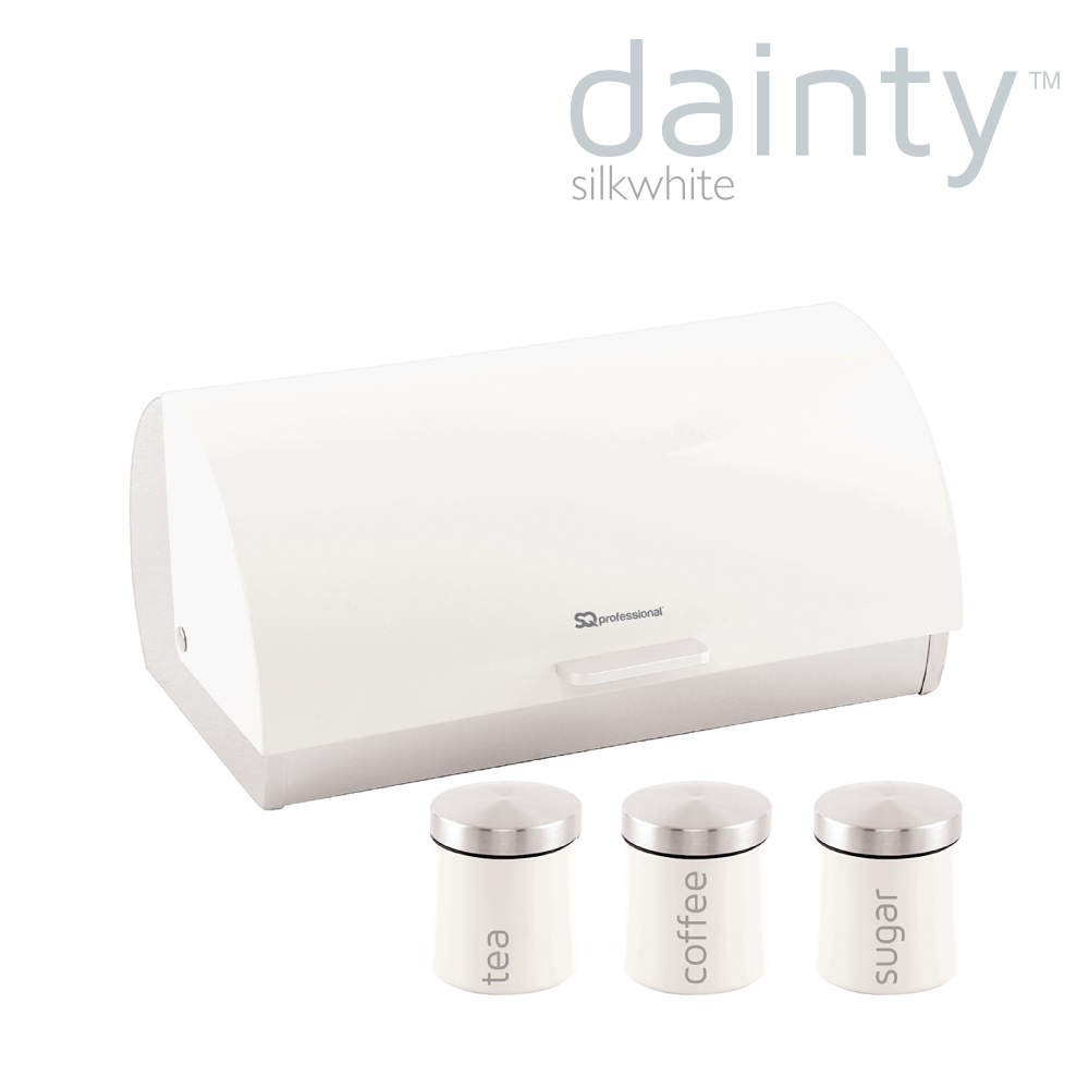 SQ Professional - Dainty Bread Bin w Canisters Silkwhite