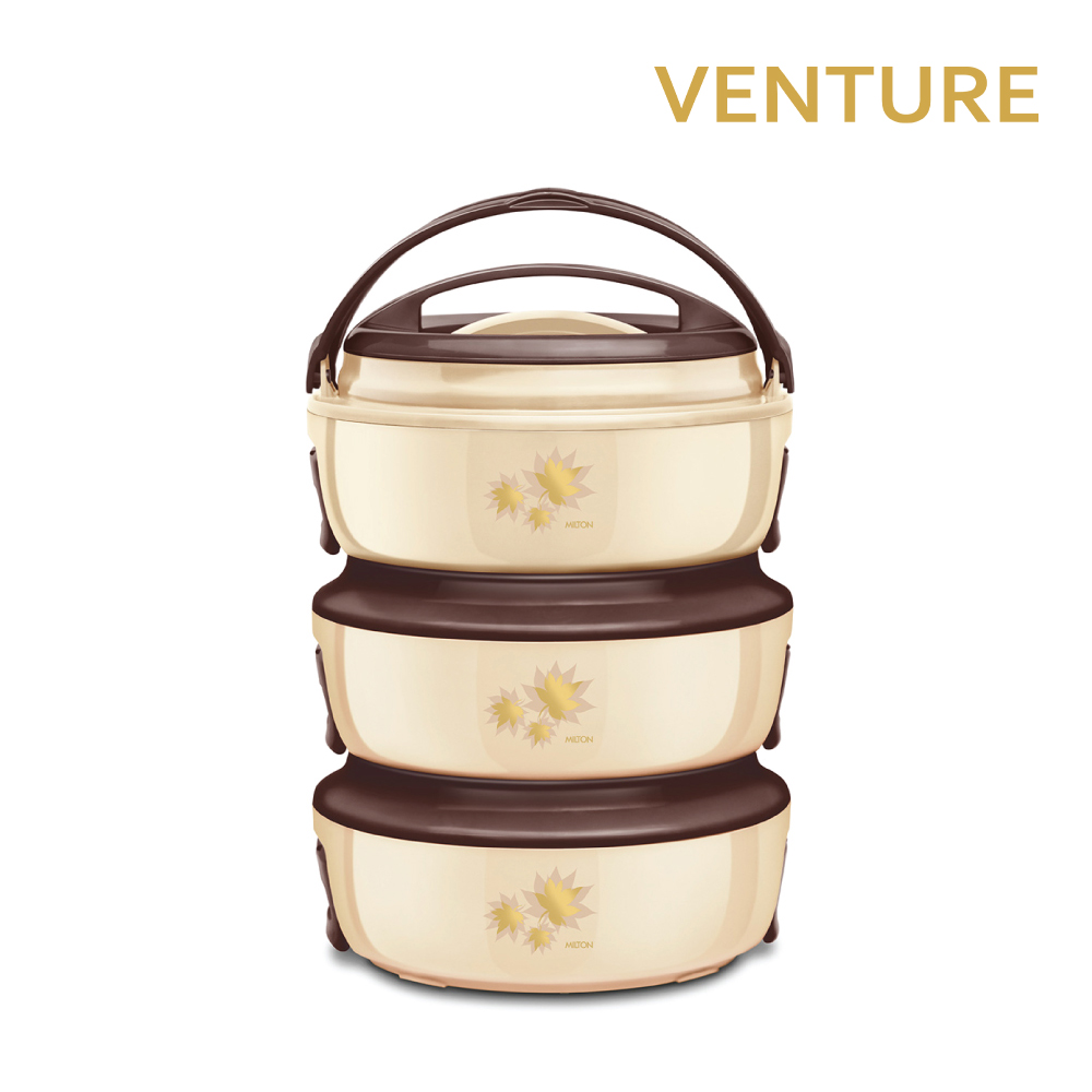 SQ Professional - Venture Insulated Casserole Set 3pc Cream-Brown 3x1.5L