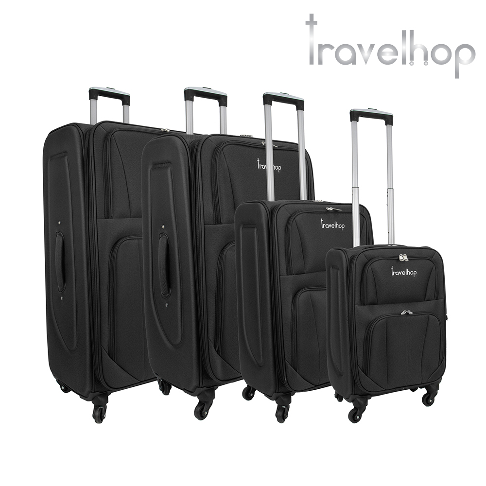 SQ Professional - Travelhop Suitcase Set 4pc Jet Black