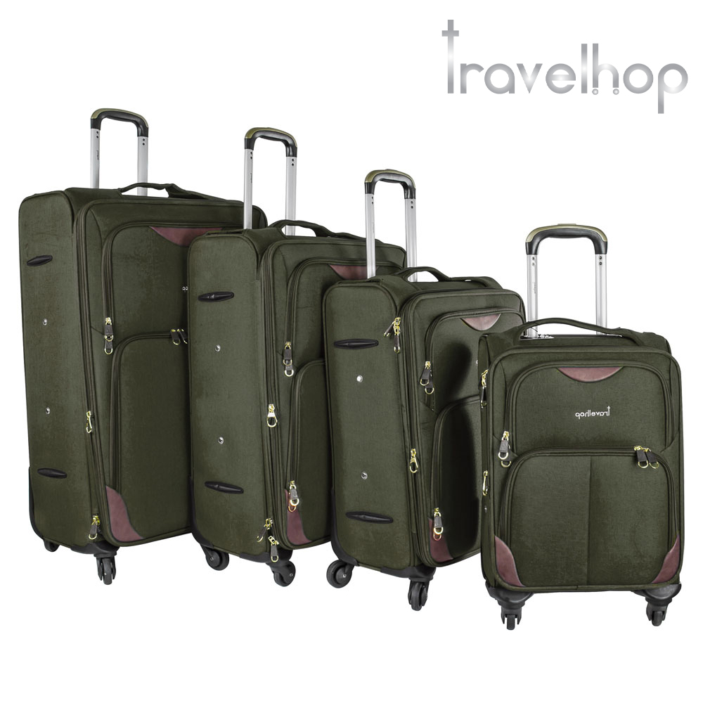 SQ Professional - Travelhop Suitcase Set 4pc Jungle Green