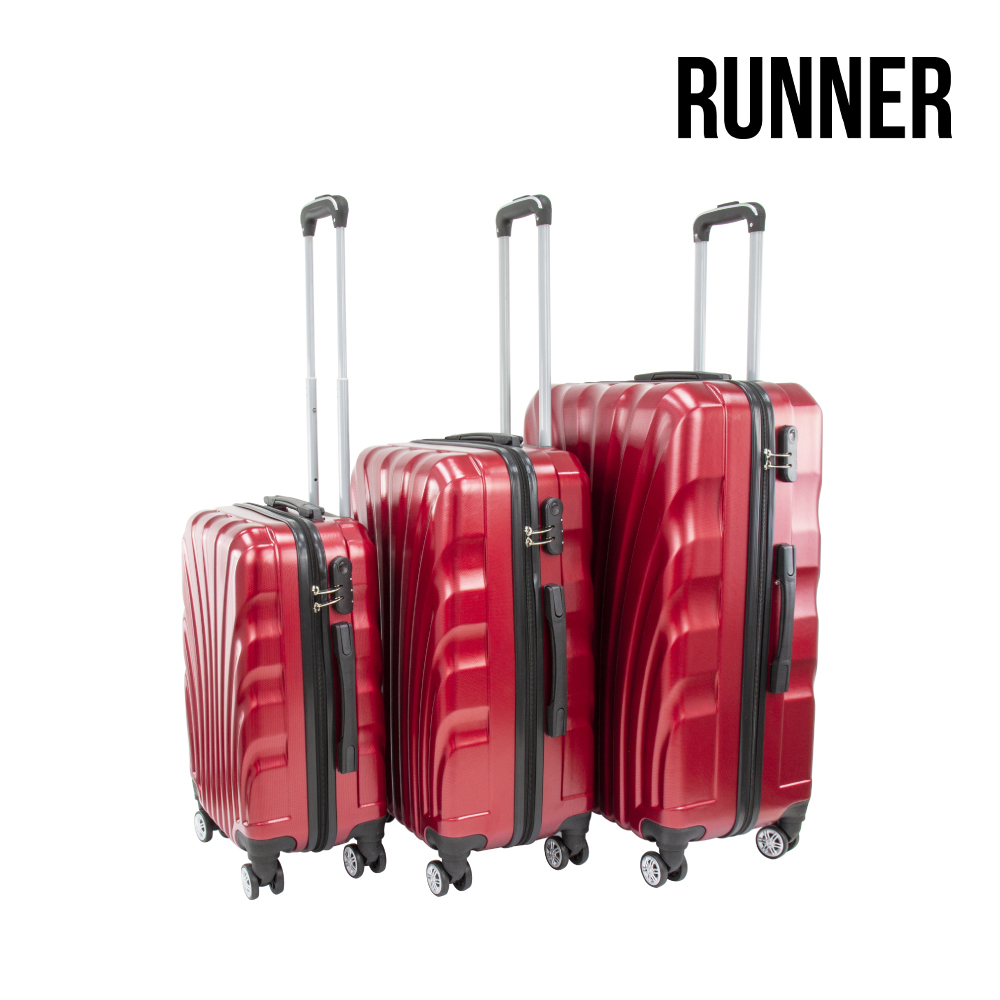 SQ Professional - Runner Luggage Suitcase Set 3pc Red